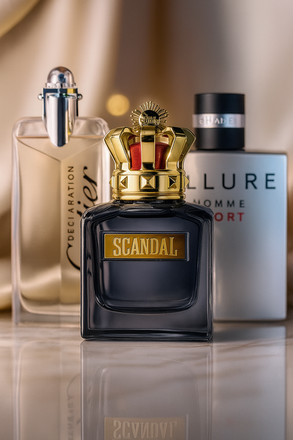Kit de 3 perfumes: Allure Homme Sports, Jean Paul Gaultier Scandal, Cartier Declaration 100ml