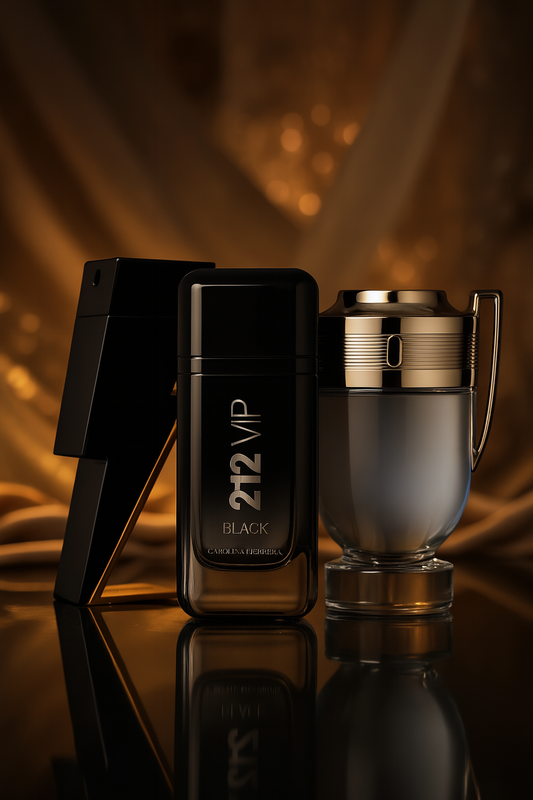 Kit de 3 perfumes: BAD BOY, 212 VIP BLACK, Paco Rabanne INVICTUS 100ml