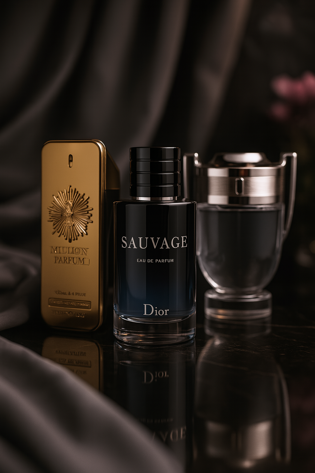 Kit de 3 perfumes: Paco Rabanne ONE MILLION, Dior SAUVAGE, Paco Rabanne INVICTUS 100ml