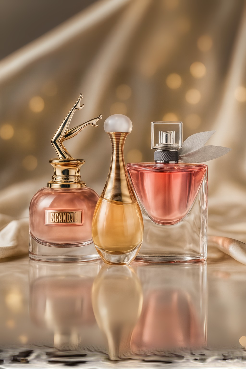 Kit de 3 perfumes:  SCANDAL, J'ADORE, LA VIE EST BELLE – 100 ml